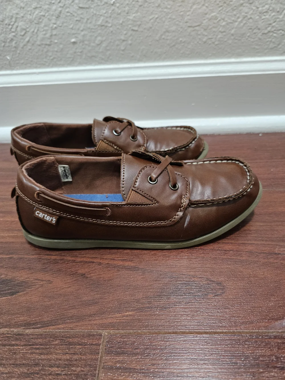 Carter's Brown Leather Boys Dressy Boat Shoes